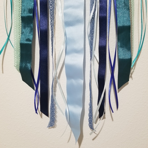 🌸 Medium One-of-a-kind Unique Handmade Blue Boho Dream Catcher Wall Home Decor - Picture 4 of 4